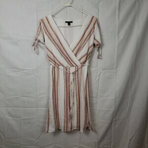 City Studio Womens Multicolor Surplice Neck Short Sleeve‎ A Line Dress Size XS